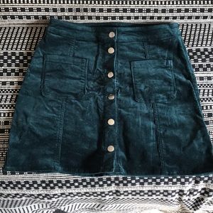 H&M Courderoy Button-Down High-Waisted Skirt